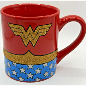 Wonder Woman Mug – DC Comics Licensed Superhero Coffee Cup – Red Blue Gold